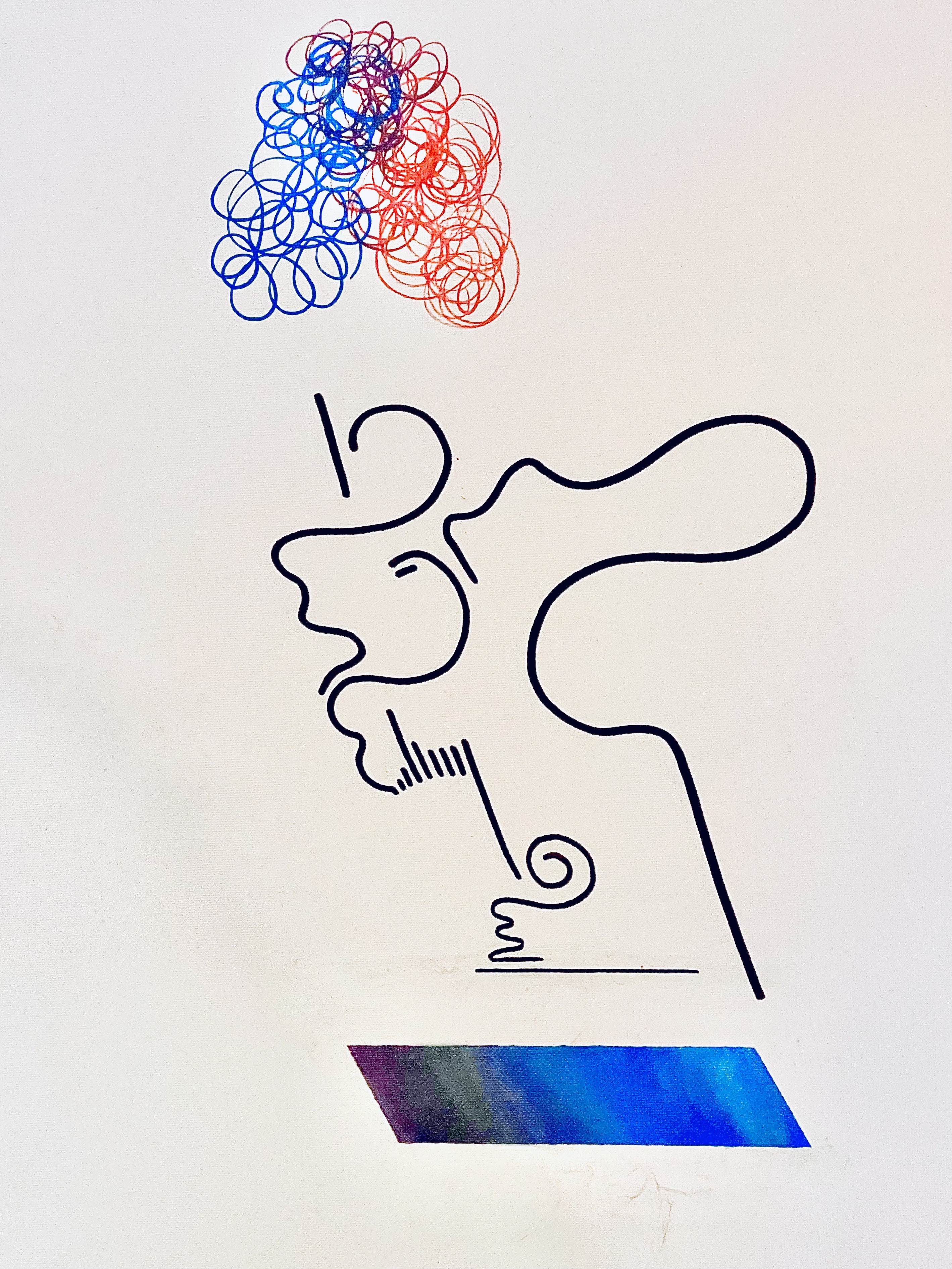 Figure with Thought Cloud